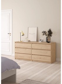 Скрин от дъбов декор в естествен цвят 154x70x50 cm Naia – Tvilum