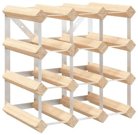 282468 vidaXL Стойка за вино за 12 бутилки, масивна борова дървесина