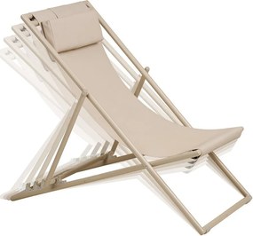 Бежов градински шезлонг метален Curtis – House Nordic
