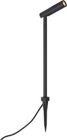 Модерен градински прожектор на шип 12V черен 10 см с LED IP65 - Voltaire Lino