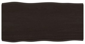 364004 vidaXL Плот за маса тъмнокафяв 80x40x2 см обработен масивен дъб