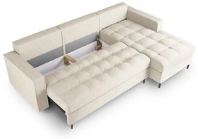 Светлобежов ъглов разтегателен диван , десен ъгъл Santo - Milo Casa