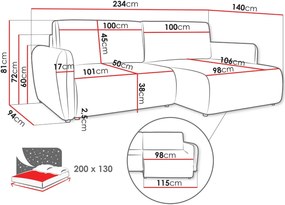 Ъглов Диван Гоя Слим-Розов