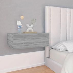 Sonata H Плаващи нощни шкафчета 2 бр сив сонома 40x30x15 см инж. дърво