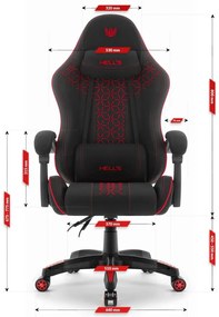 Геймърски стол HC-1008 2.0 с ергономични възглавници - черен и червен