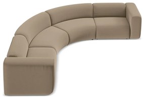 Бежов кадифен ъглов диван Ekahi – Makamii