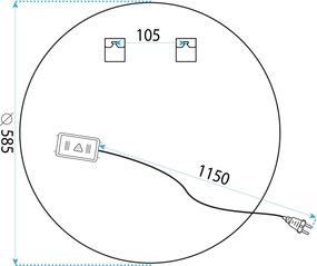 Огледало LED 60cm BAS P11240