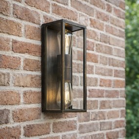 Винтидж стенна лампа антично злато 38 см 2-светлина IP44 - Charlois