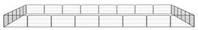Заграждение за куче черно 28 панела 100x50 см прахово боядисано Larson