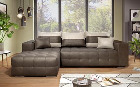 Разтегателен ъглов диван с подлакътник етажерка Мелвин S