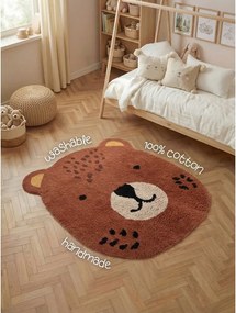 Кафяв памучен детски килим подходящ за пране/ръчно изработен 120x149 cm Snuggle Berry – Hanse Home