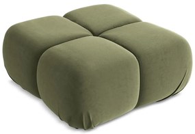 Светлозелена кадифена модулна табуретка Lokua – Makamii