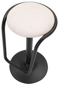 Бял/черен тапициран бар стол с регулируема височина (височина на седалката 61 cm) Destiny – Mauro Ferretti