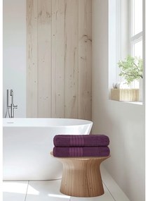 Бордо памучни хавлиени кърпи в комплект от 2 бр. от тери 70x140 cm – Good Morning