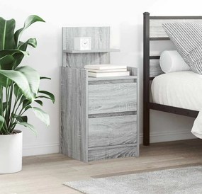 861366 vidaXL Нощни шкафчета с 2 чекмеджета 2 бр., сив сонома 38x34x80 см