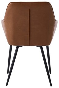 Кафяви тапицирани трапезни столове в комплект с подлакътници 2 бр. Nolan Square – Unique Furniture