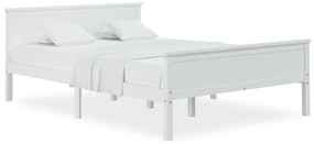 322185 vidaXL Рамка за легло, бяла, бор масив, 160х200 см