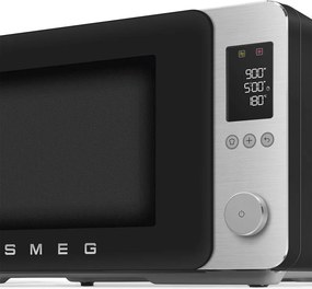 Комбинирана микровълнова фурна с горещ въздух SMEG Collezione MOC02BLMEU, 900W, 27 л, 25 програми, Плавно затваряне, Индивидуални настройки, Черен мат
