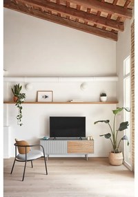 Сива/естествена маса за телевизор от декор от дъб 140x52 cm Sierra – Teulat