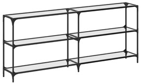 846034 vidaXL Конзолна маса с прозрачен стъклен плот 194,5x30x81 см стомана