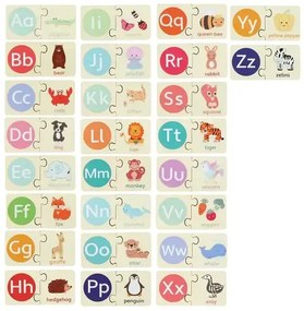 Дървен пъзел в кутия - Азбука с Животни