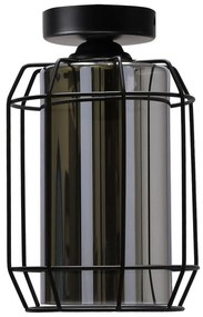 Черна лампа за таван със стъклен абажур ø 15 cm Jonera - Candellux Lighting