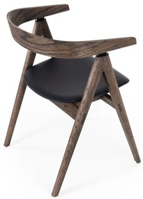 Черно-кафяв дъбов трапезен стол Ava - Gazzda