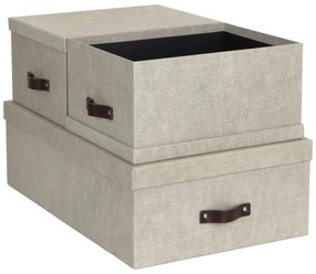 Комплект от 3 бежови кутии за съхранение Inge - Bigso Box of Sweden