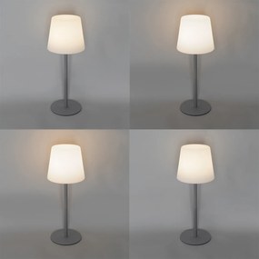 Настолна лампа сива акумулаторна с LED и димер IP54 - Jude