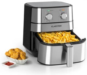 Klarstein AeroVital, фритюрник с горещ въздух, 1700 W, 5 л, таймер, неръждаема стомана, сребърен
