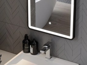 Mexen Coro осветено огледало за баня 45 x 120 см, LED 6000K, без замъгляване, черна