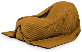 Детски пуф от рипсено кадифе в цвят горчица Cocoon 120 – SLOWDOWN