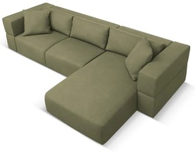 Светлозелен ъглов диван, десен ъгъл Esther – Milo Casa