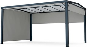 Blumfeldt Pantheon Cortina Solid Sky Pergola 3x4, odolná voči poveternostným vplyvom, s práškovým nástrekom, bočné panely