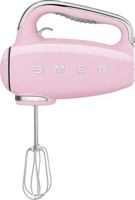 Ръчен миксер SMEG 50's Style HMF01PKEU, 250W, 9 скорости, Турбо, Скрит LED дисплей, Таймер, Аксесоари, Розов