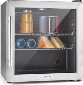 Klarstein Beersafe L, 47-литров хладилник, енергиен клас E, стъклена врата, неръждаема стомана