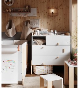 Светло сив/естествен стенен детски шкаф за дрехи Cube - Pinio