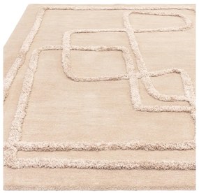 Бежов ръчно изработен вълнен килим 120x170 cm Matrix – Asiatic Carpets