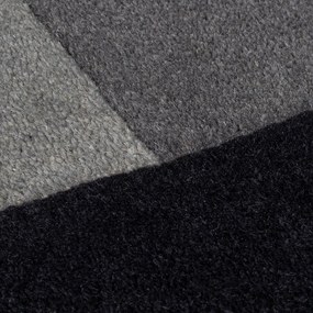 Черно-сив ръчно изработен вълнен килим 200x290 cm Collage Monochrome – Flair Rugs