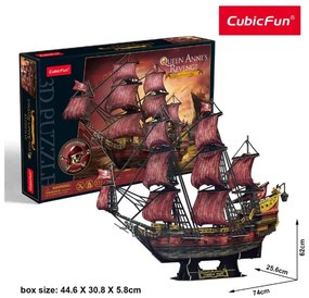 Cubic Fun - Пъзел 3D Queen Anne's Revenge--Anniversary Red Eidition