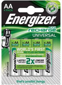 Презареждащи се батерии Energizer Universal AA-HR6 1300mAh Ni-MH 1.2V