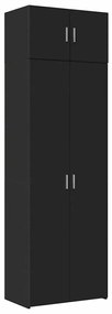 3281330 vidaXL Шкаф за съхранение, черен, 70x42,5x225 см, инженерно дърво