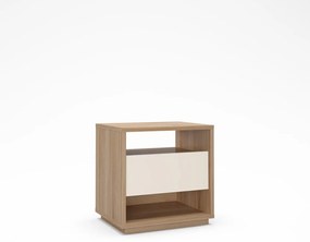 Кремаво/естествено нощно шкафче от декор от дъб Dennis – Marckeric