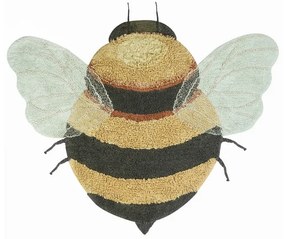 Жълт ръчно изработен памучен детски килим подходящ за пране 115x150 cm Bee – Lorena Canals