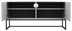 Бяла маса за телевизор с черни метални крака Lipp - Tenzo