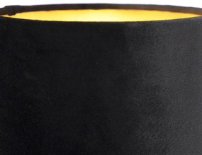 Интелигентна стенна лампа черна с кадифен абажур с Wi-Fi A60 - Stacca