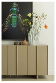 Бежов нисък скрин с чекмеджета от борова дървесина 200x85 cm Basu - WOOOD