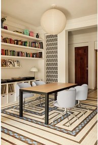 Трапезна маса с дъбова дървена плоскост 75x180 cm Alma – Teulat