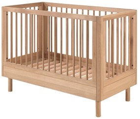 Детско креватче от масивен дъб с регулируема височина в естествен цвят 60x120 cm Forrest – Vipack