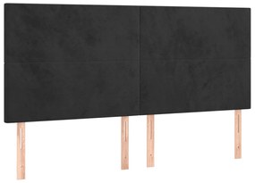 3116114 vidaXL Горни табли за легло, 4 бр, черни, 90x5x78/88 см, кадифе
